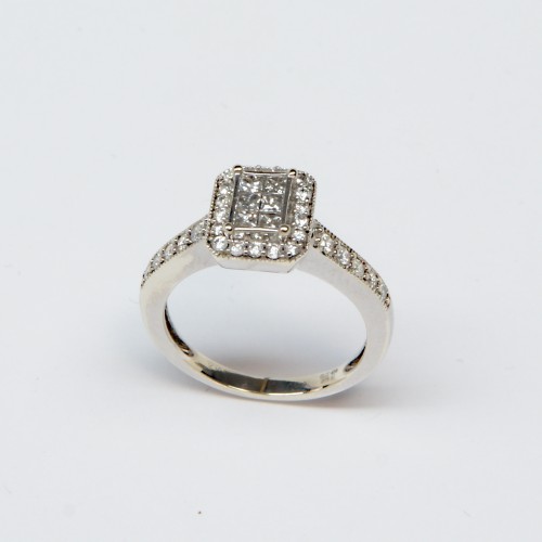 9ct White Gold Diamond Ring